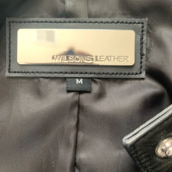 Genuine leather black moto jacket. Shiny silver hardware. Worn twice. Like new - Picture 2 of 3